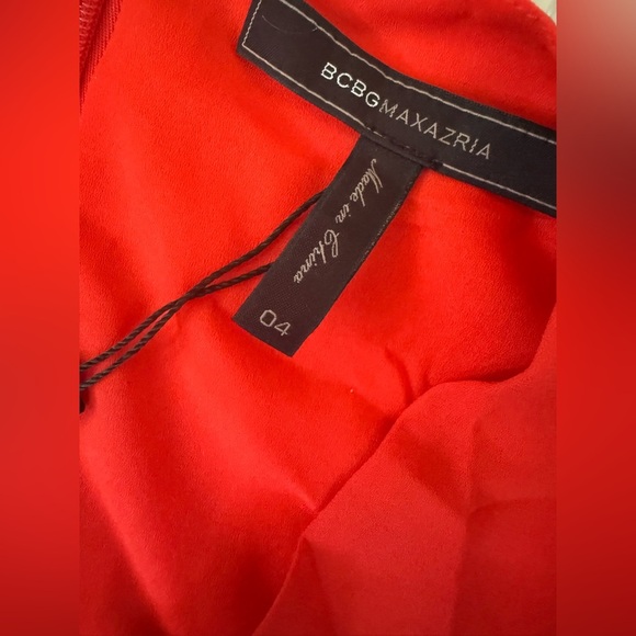 BCBGMAXAZRIA “Callie” Ruffle Wrap Gown – Size 4 – Bittersweet Red - Picture 5 of 8